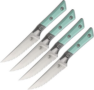 MCT3600B12SETCA Microtech 4.5 Inch Steak Knife Set Stonewash Caribbean
